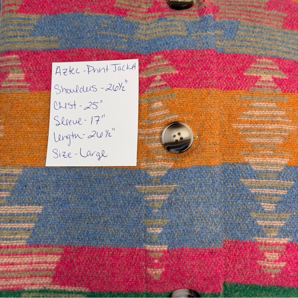 Multicolor Patterned Women's Jacket/Shacket - Bright Stripe Design - Picture 15 of 15